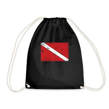 Vintage Distressed Diving Dive Flag Taucher Geschenk - Turnbeutel - Schwarz - Vorne