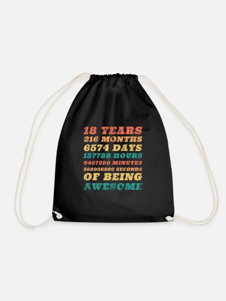 18th birthday - Drawstring Bag - black