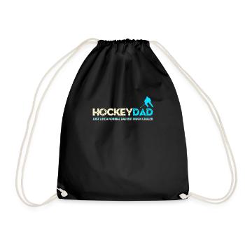 Hockey Dad Like A Normal Dad But Much Cooler - Drawstring Bag - black - Front