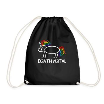 Death Metal Einhorn - Turnbeutel - Schwarz - Vorne