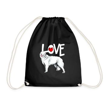 LOVE - Maremmano Abruzzese Shepherd Dog - Drawstring Bag - black - Front
