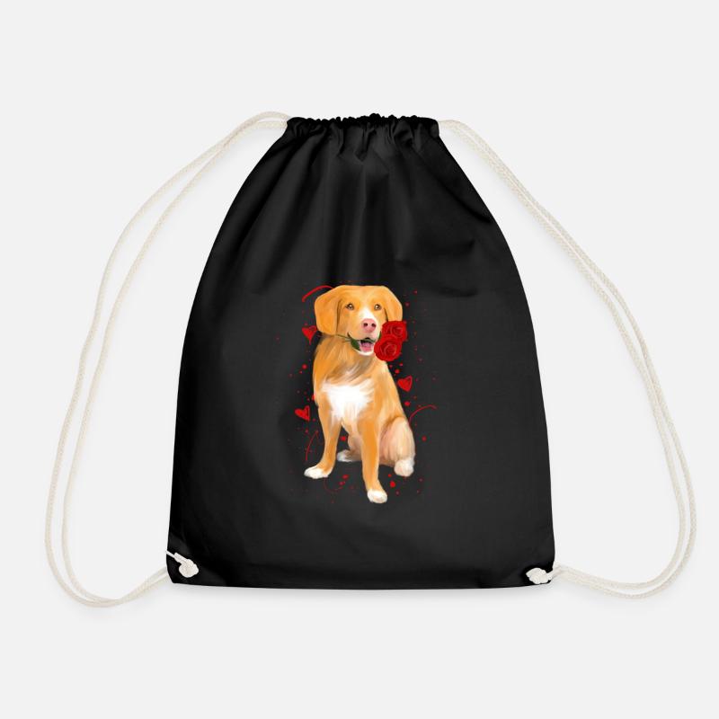 Nova Scotia Duck Tolling Retriever mit Rose - Turnbeutel - Schwarz