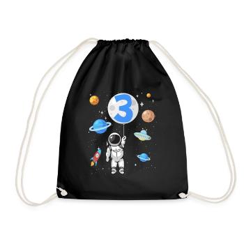 Astronaute fusée 3ème anniversaire de l’espace 3 ans - Sac de sport léger - noir - Devant