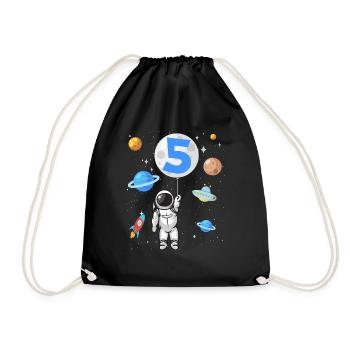 Astronaute fusée 5ème anniversaire de l’espace 5 ans - Sac de sport léger - noir - Devant