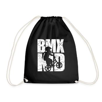 BMX child cyclist bike - Drawstring Bag - black - Front
