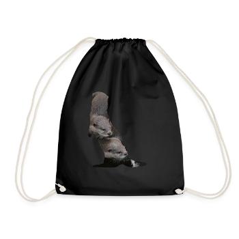 otter Otter Otter Otter Fischotter Fischotter - Turnbeutel - Schwarz - Vorne