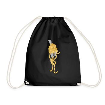 Spaghetti Pasta Nudeln Italienische Küche Koch Fei - Turnbeutel - Schwarz - Vorne