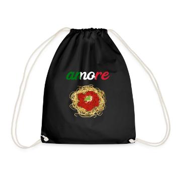 Amore Italian Spaghetti Bolognese Pasta Pasta - Drawstring Bag - black - Front