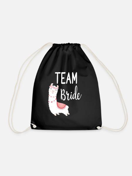 Team Bride Braut Alpaca Lama Alpaka JGA Party - Turnbeutel - Schwarz
