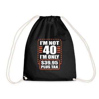 40th birthday - Drawstring Bag - black - Front