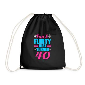 40th birthday - Drawstring Bag - black - Front