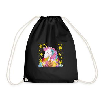 Ostern Einhorn - Turnbeutel - Schwarz - Vorne