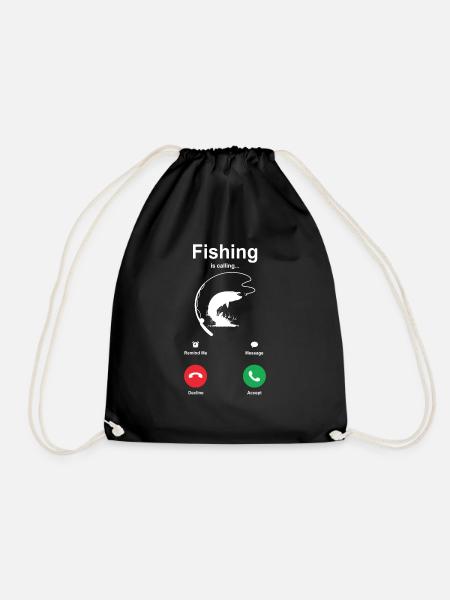 Fischen - Turnbeutel - Schwarz