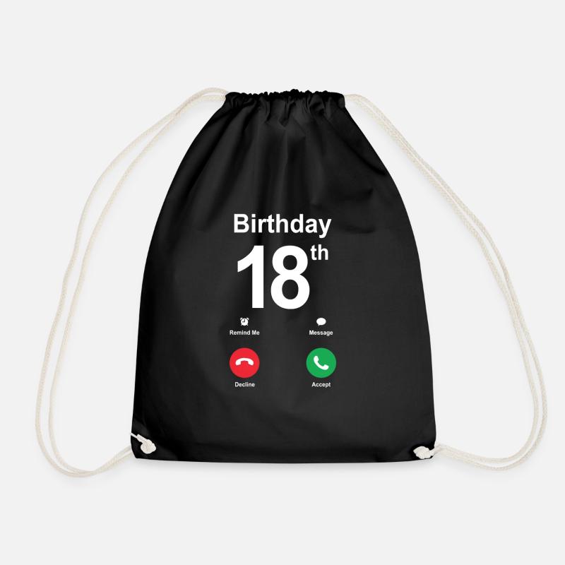 18th birthday - Drawstring Bag - black