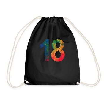 18th birthday - Drawstring Bag - black - Front