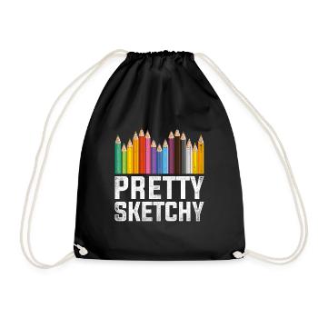 Paint brush - Drawstring Bag - black - Front