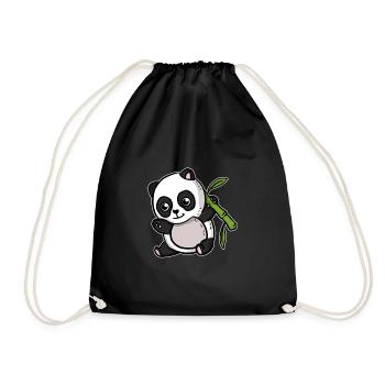 Mignon Kawaii Panda Ours - Sac de sport léger - noir - Devant