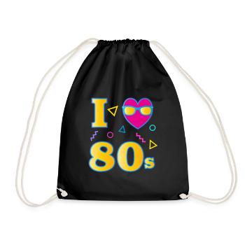 I love 80s - 80s - Drawstring Bag - black - Front