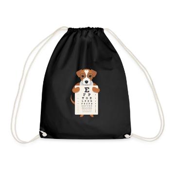 Children's eye test optician glasses recognize letters - Drawstring Bag - black - Front