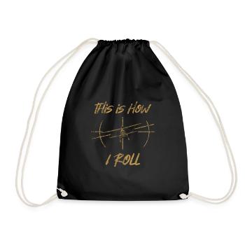 Pilot plane - Drawstring Bag - black - Front