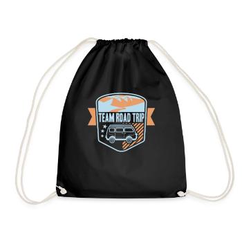Funny road trip vacation trip trip gift - Drawstring Bag - black - Front