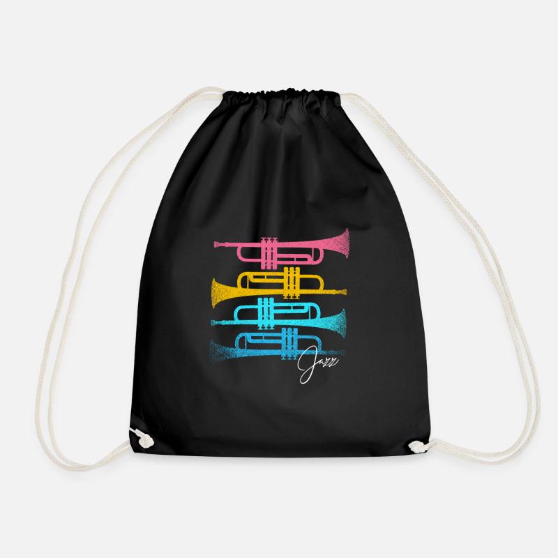 Jazz and trumpets - Drawstring Bag - black