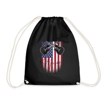 Musique country américaine - Sac de sport léger - noir - Devant