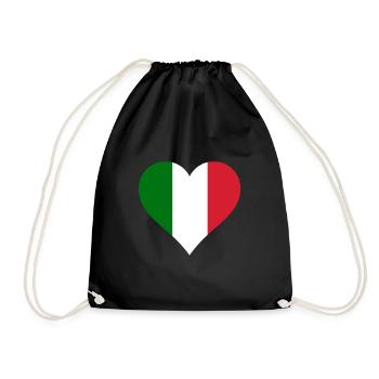 Drapeau de l'Italie Italia coeur Italiano Italians Stol - Sac de sport léger - noir - Devant