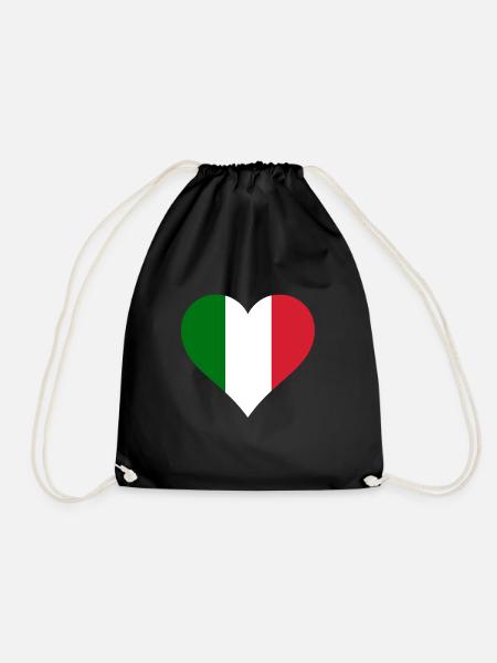 Italien Flagge Italia Herz Italiano Italiener Stol - Turnbeutel - Schwarz