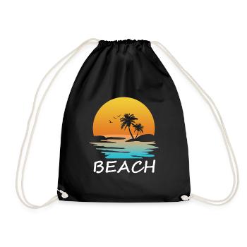 Plage avec palmiers - Sac de sport léger - noir - Devant