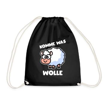 Komme Was Wolle - Turnbeutel - Schwarz - Vorne