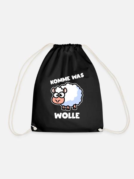 Komme Was Wolle - Turnbeutel - Schwarz
