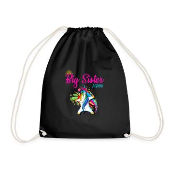 Dabbing Unicorn Big Sister Again Unicorns Rainbow - Turnbeutel - Schwarz - Vorne