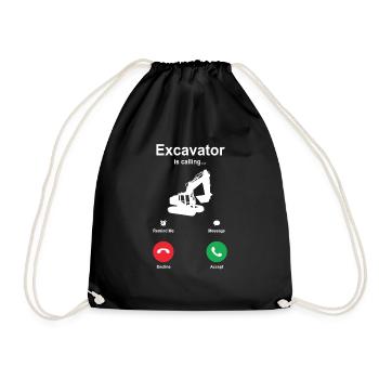 Excavator - Drawstring Bag - black - Front