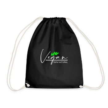 Vegan fruit vegan - Drawstring Bag - black - Front