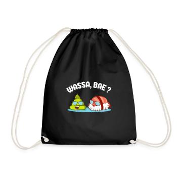 Wassa, bae? Couples and foodie gift - Drawstring Bag - black - Front