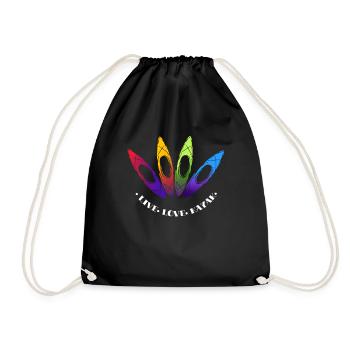 Conception de cadeau de kayak à l'extérieur, j'aime faire du kayak - Sac de sport léger - noir - Devant
