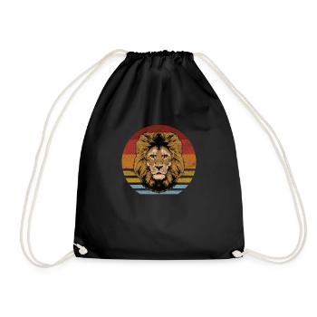 Lion rétro - Sac de sport léger - noir - Devant
