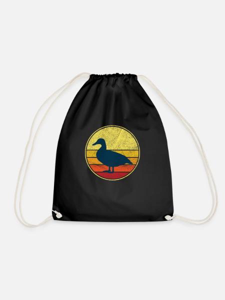 Retro Ente Farmtiere - Turnbeutel - Schwarz