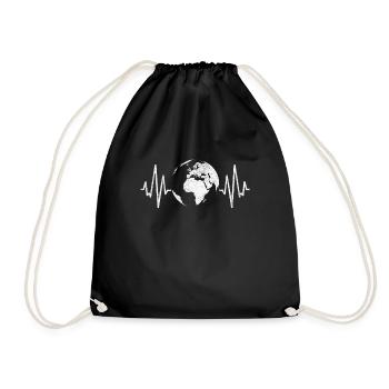 Earth Day Herz - Turnbeutel - Schwarz - Vorne