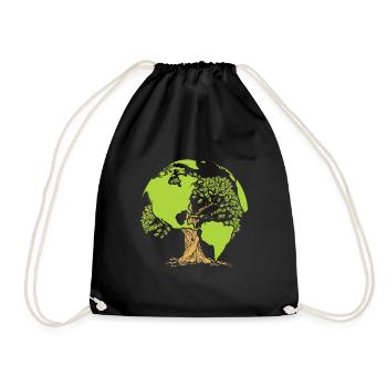 Earth Day environmental protection - Drawstring Bag - black - Front
