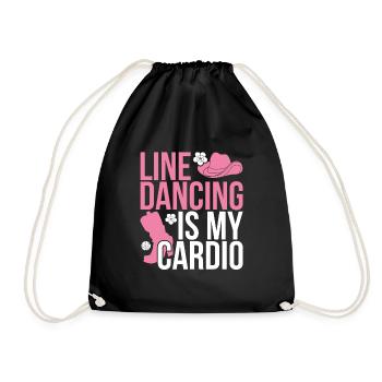 Linedance cowboy gift idea - Drawstring Bag - black - Front