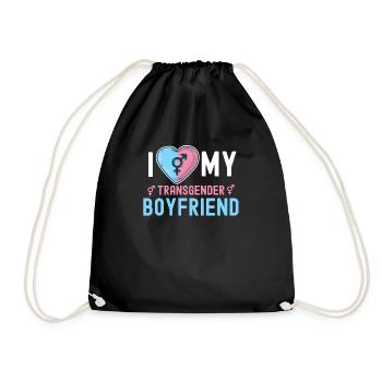 Transgender Transexual LGBT Gay Pride Flag - Drawstring Bag - black - Front