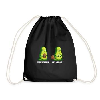 Avant la salle de bain - Après la salle de bain Cadeau végétarien - Sac de sport léger - noir - Devant