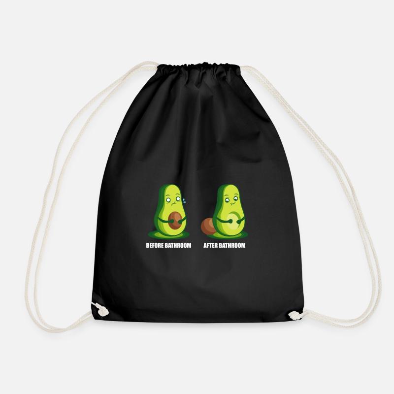 Before Bathroom - After Bathroom Vegetarier Gift - Turnbeutel - Schwarz