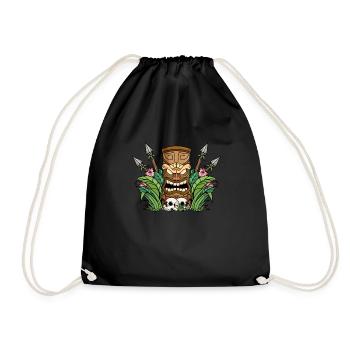 Awesome Tiki Bar Geschenkdruck Hawaiian Island - Turnbeutel - Schwarz - Vorne