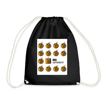 Bee different pun - Drawstring Bag - black - Front
