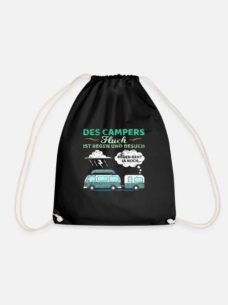Camper Spruch Wohnwagen Wohnmobil Womo Camping - Turnbeutel - Schwarz