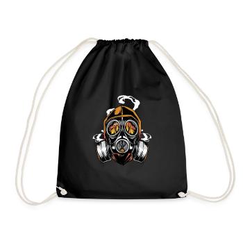 Gas mask disaster plague - Drawstring Bag - black - Front