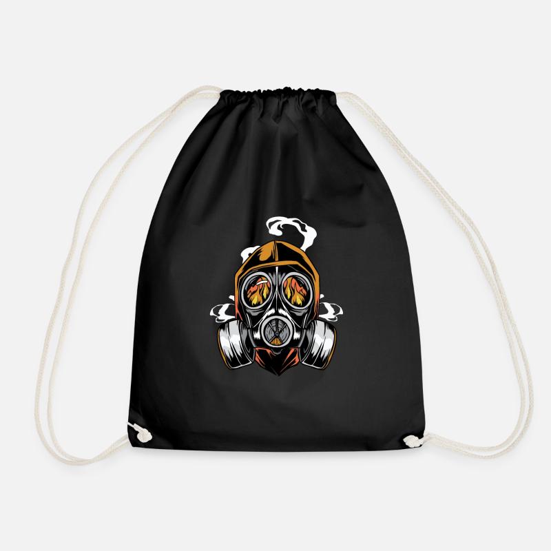 Gasmaske Katastrophe Seuche - Turnbeutel - Schwarz